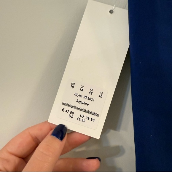 Women's new Rekucci Blue Button-Detail high waist Shorts size 10 - Picture 5 of 5